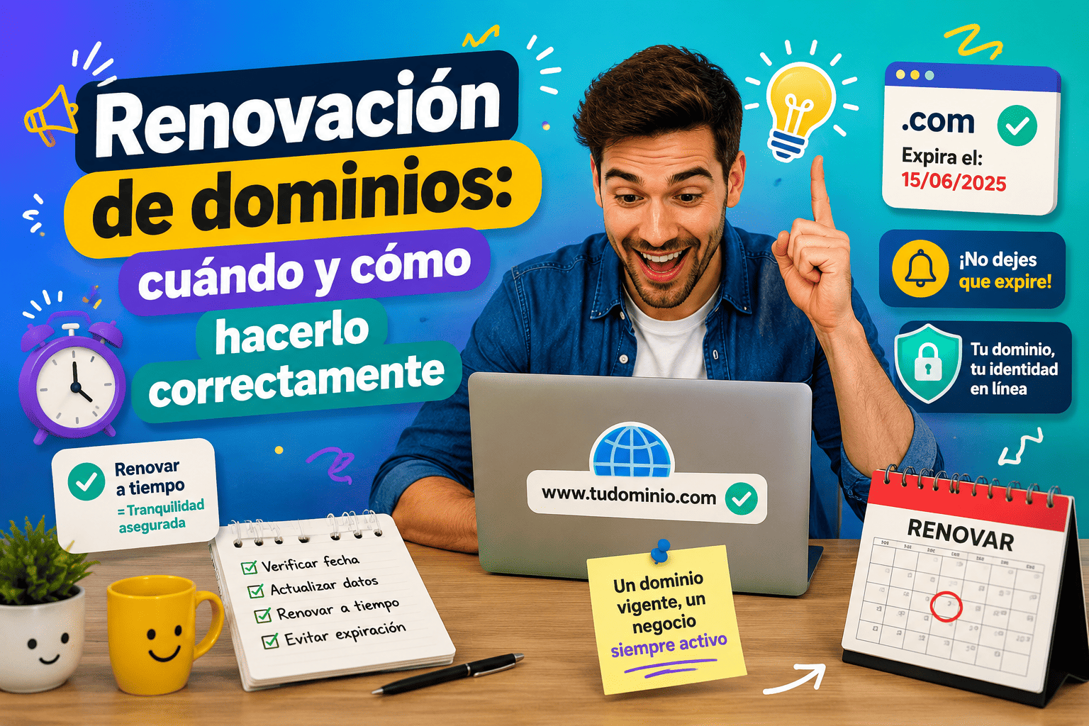 Renovación de dominios: cuándo y cómo hacerlo correctamente