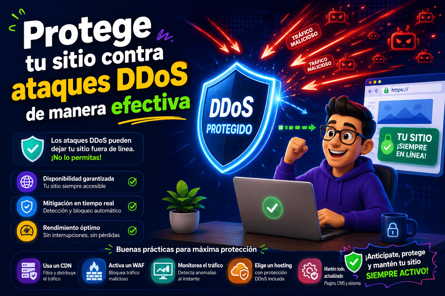 Protege tu sitio contra ataques DDoS de manera efectiva